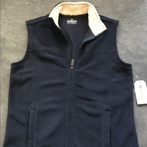 Navy blue fleece vest